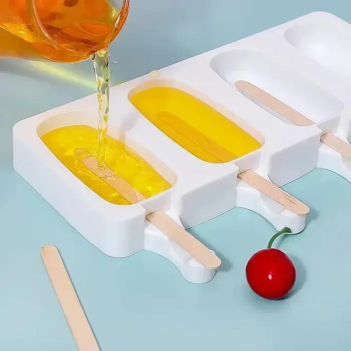 Moule à glaces en silicone avec bâtonnets, pour desserts au chocolat DIY, bac à glaçons, outils pour la confection maison
