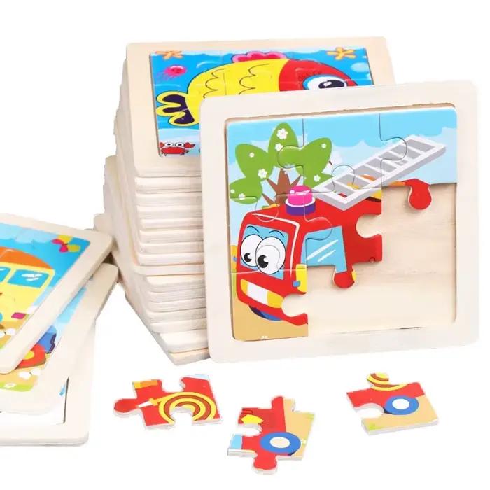 9 pièces de puzzles en bois de petite taille, jouets Montessori, puzzle 3D, jeu de société, jouets éducatifs