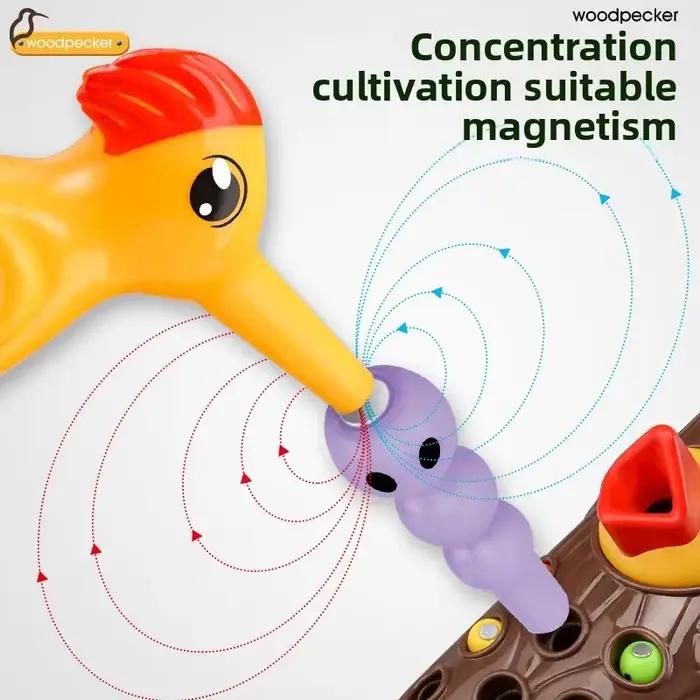 Jouets éducatifs Montessori pour enfants, pic, capture de vers, jeux magnétiques pour enfants en bas âge, développement des bébés, planche occupée