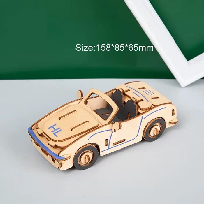 Voitures en bois 3D moto Puzzle modèle d'assemblage bricolage à la main