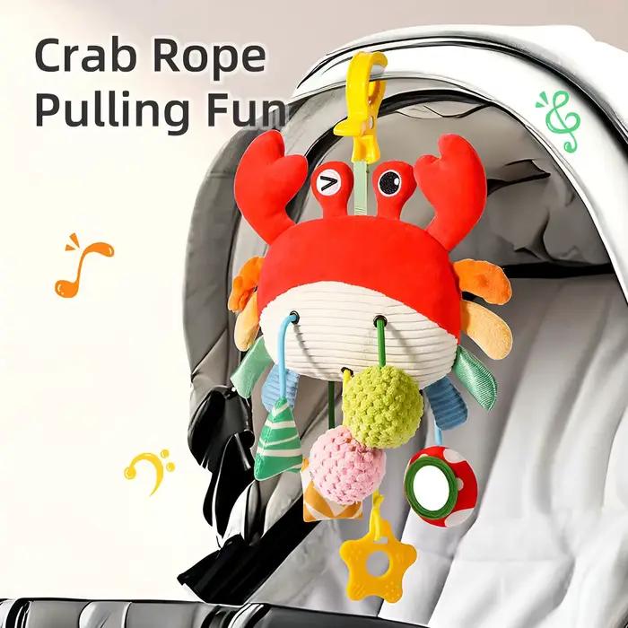 Jouet apaisant pour bébé, crabe à tirer sur la corde, breloque pour poussette