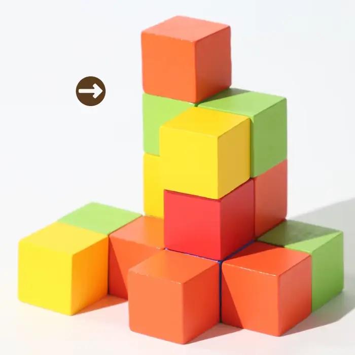 Cubes colorés blocs de construction en bois