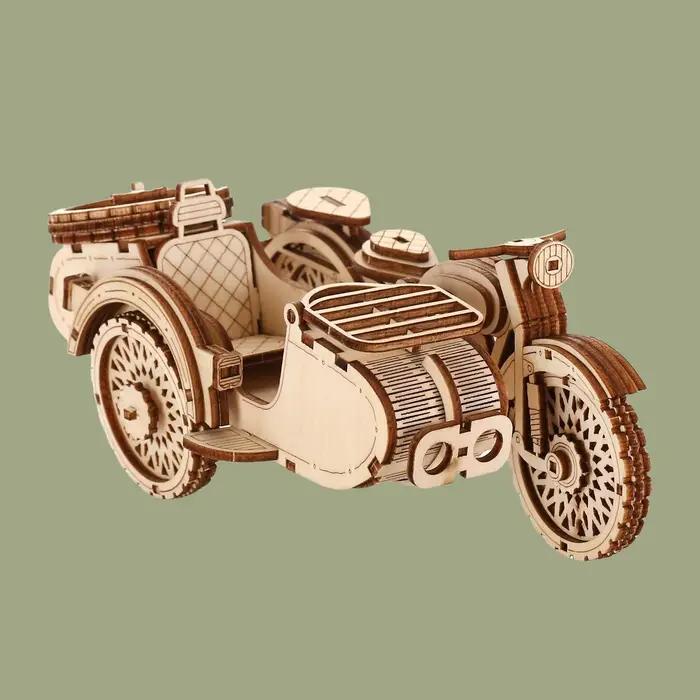 Tricycle rétro bricolage modèle de voiture Puzzle en bois 3D