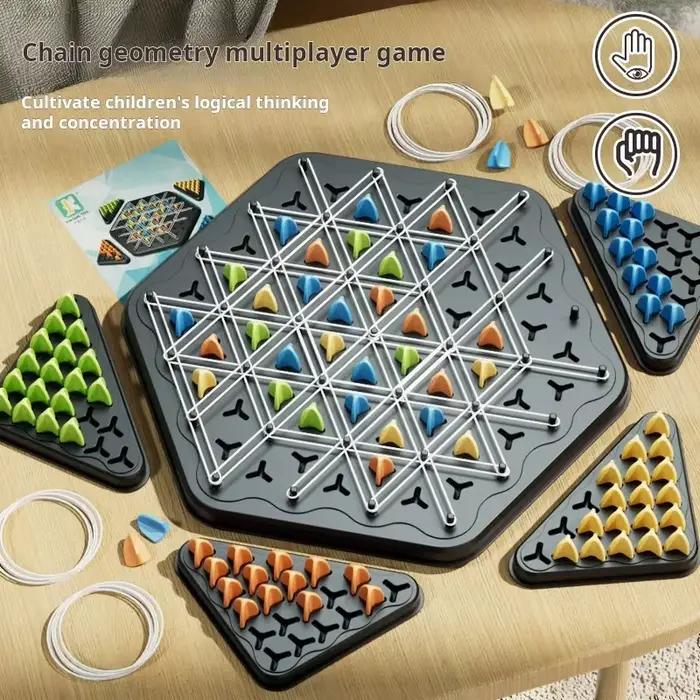Jeu d'échecs Triangle à chaîne jeu d'élastique interactif éducatif pour adultes occasions spéciales fêtes familiales moments magiques