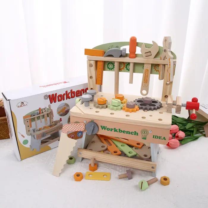 Banc à outils en bois, Simulation de bricolage multifonctionnel pour enfants