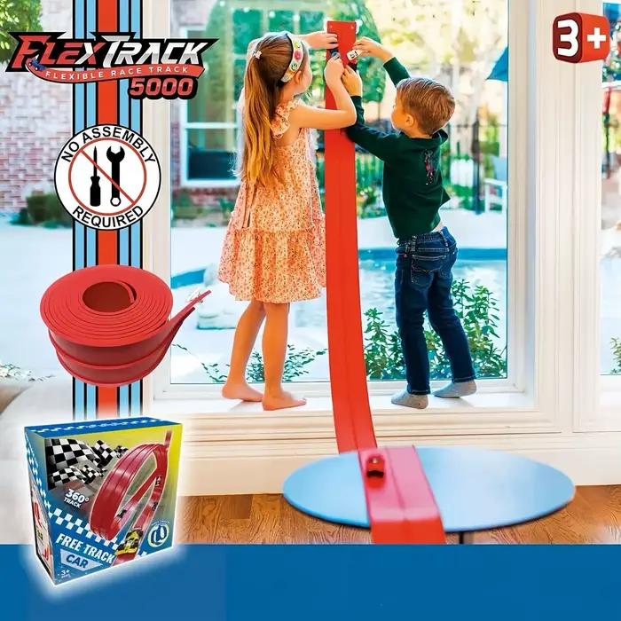 Ensemble de jouets de piste de course flexible | 4 voitures de dessin animé