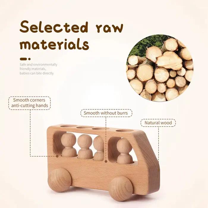 Jouets de voiture en bois de hêtre