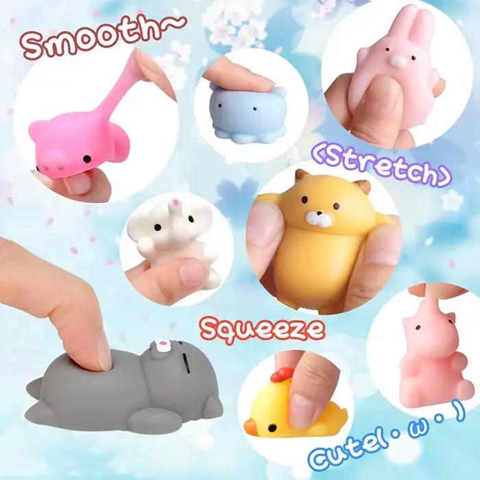 50-5 pièces Kawaii Squishies Mochi Anima jouets Squishy pour enfants balle anti-Stress presser cadeaux de fête