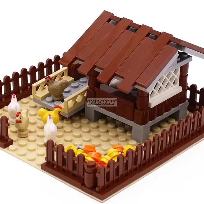 Marumine Farm Chicken Building Blocks Classic Construction MOC Bricks Set Assembling House DIY Model Kit Compatible with 95342pb