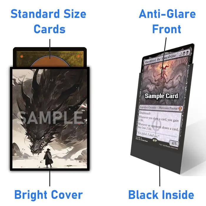 Protège-cartes MTG - 100 PCS, jeu de cartes à collectionner, taille 2,6 x 3,6 pouces, adaptés à tous les jeux de cartes TCG - Dragon