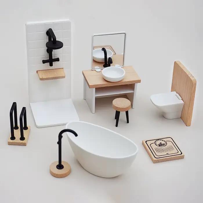 1/12 maison de poupée Simulation lavabo baignoire toilette modèle