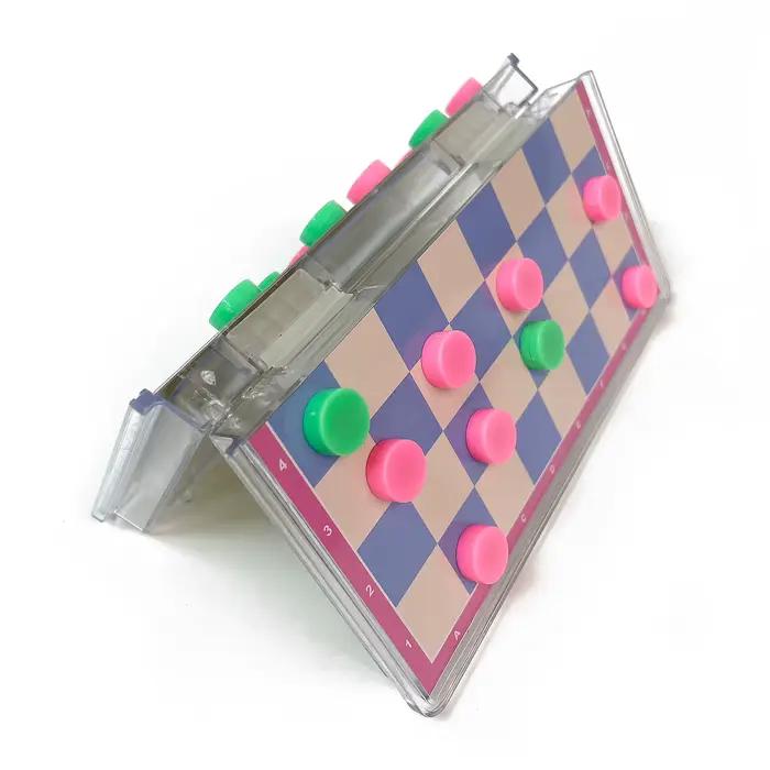 Jeu de dames magnétique pliable en cristal