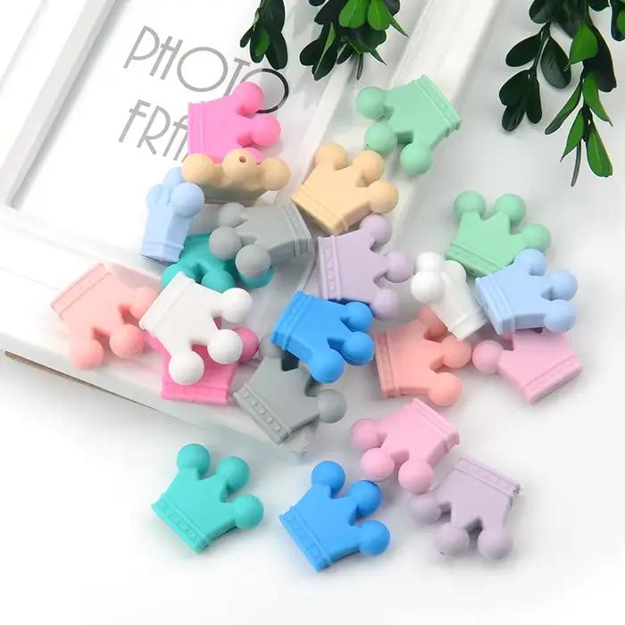 LOFCA 10 pièces/lot perles de couronne en Silicone sans BPA