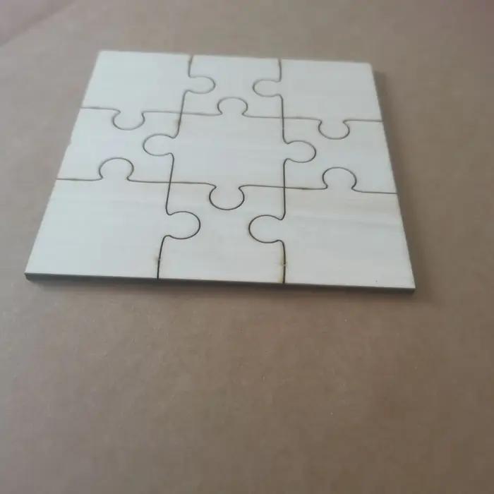 Ensemble de 20 pièces de puzzle inachevé, jeu en bois, puzzle en bois 10x10cm