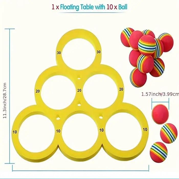 Jeu de lancer d'anneaux aquatiques en mousse EVA avec design de notation