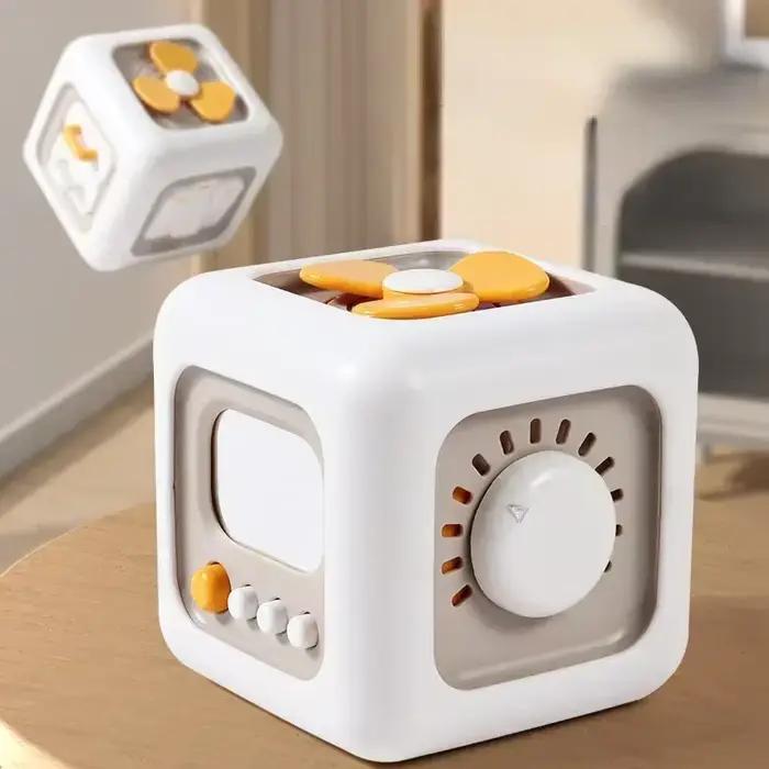 Jouet Cube Montessori pour Fille et Garçon, Planche Sensorielle Occupée, Compétences de Pratique pour Bébé, 6 en 1