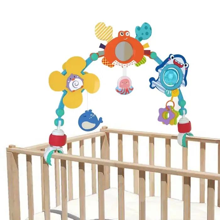 Arc Magique de Macroupta Jouet d'Activité Sensoriel pour Bébé Plastique ABS Dessin Animé pour Poussette et Siège de Voiture Occasions Spéciales Nouveau Né à 24 Mois