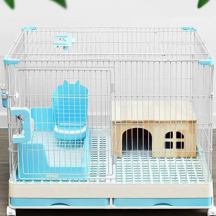 Maison pour lapin Habitat en bois d'intérieur avec fenêtre et porte Ventilé Cabane pour petits animaux pour hamster gerbille chinchilla hérisson furet