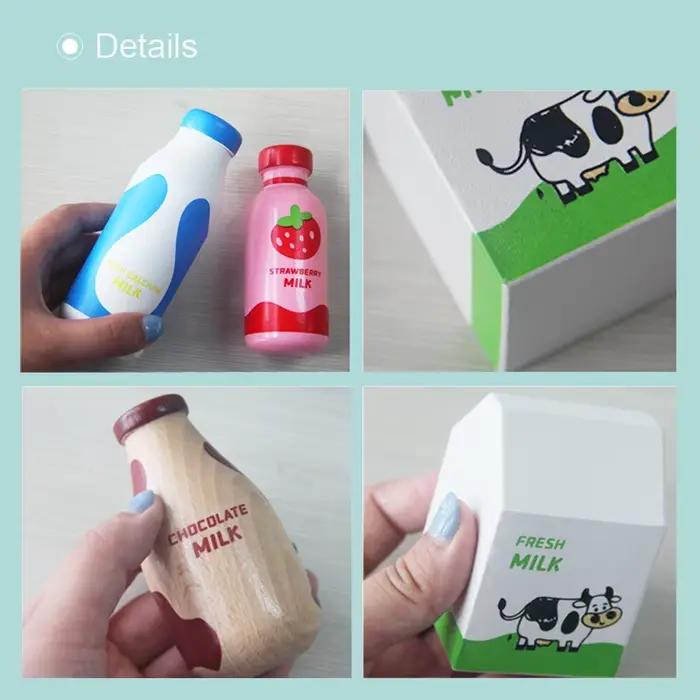 Jeu de Simulation de boissons au lait en bois pour enfants