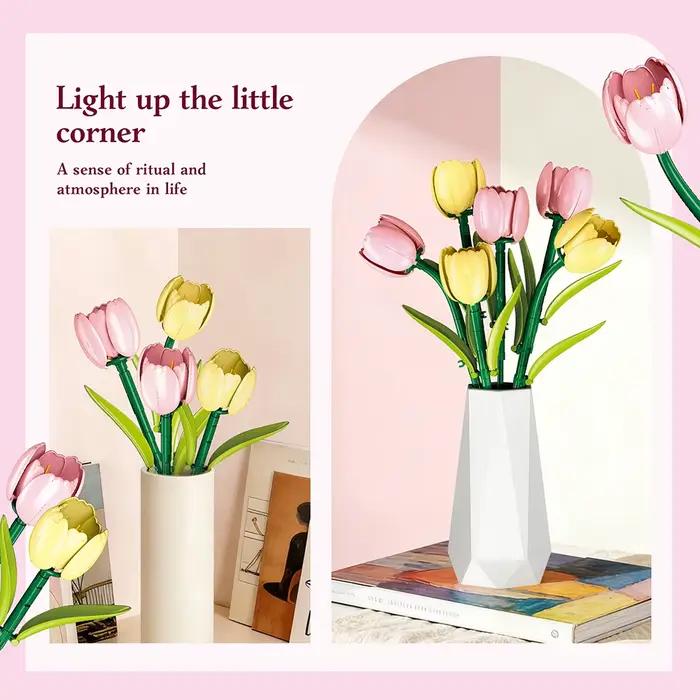 Jouet de construction 3D KNEW BUILT en forme de fleurs (tulipe