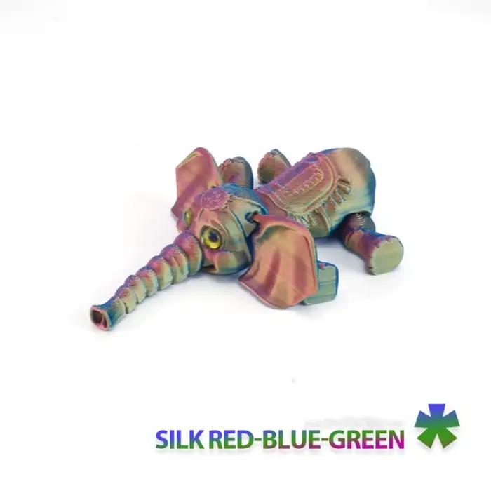 Figurine d'éléphant imprimée en 3D multiple articulations en plastique finition polie pour décoration maison et cadeaux d'anniversaire ou de Noël