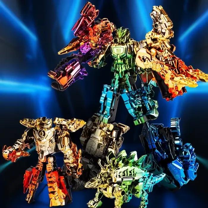 Robot Mecha Combiné Transformable Dinosaure Jouet Cadeau pour Enfants Garçons