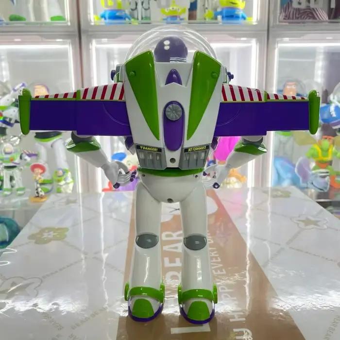 Figurine articulée parlante Buzz Lightyear Disney Toy Story, 33 cm, modèle sonore, collection de bureau, cadeau pour enfant, nouvelle et authentique