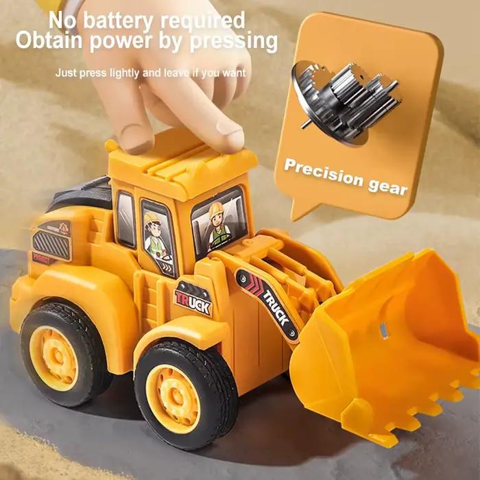 Modèle de véhicule d'ingénierie presse voiture coulissante pelle Bulldozer enfants