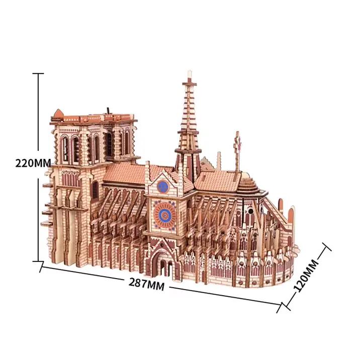 Puzzle 3D Cathédrale Notre-Dame En Bois Pour Enfants Construction Jeux Éducative Occasions Spéciales