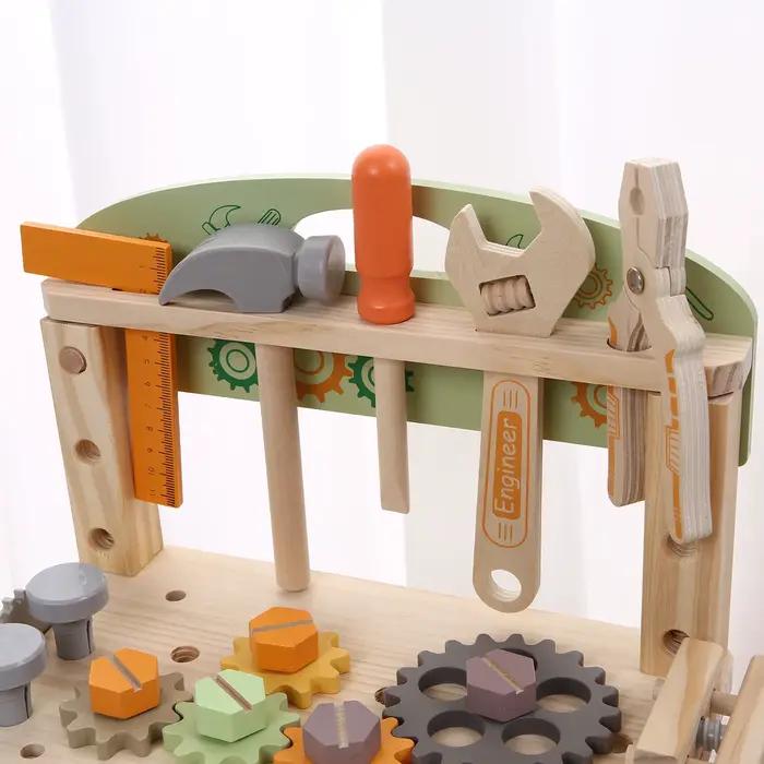 Banc à outils en bois, Simulation de bricolage multifonctionnel pour enfants