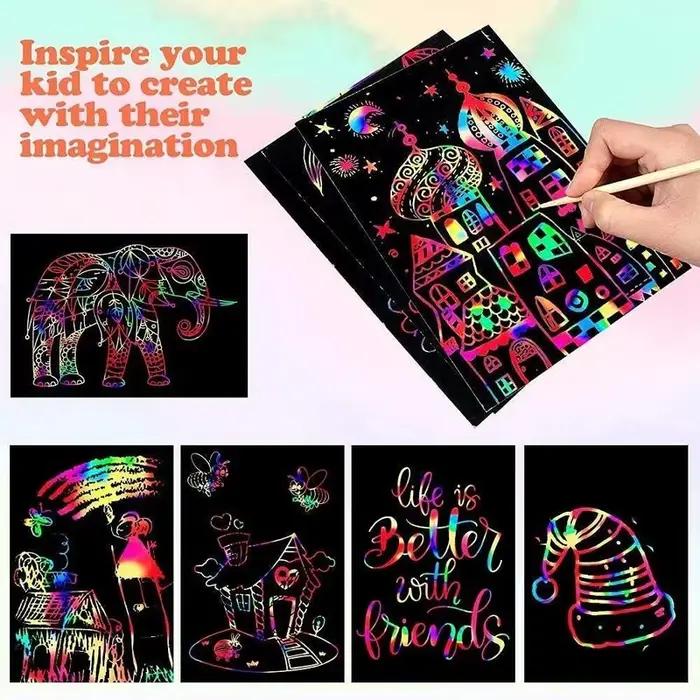 Ensemble d'art en papier à gratter