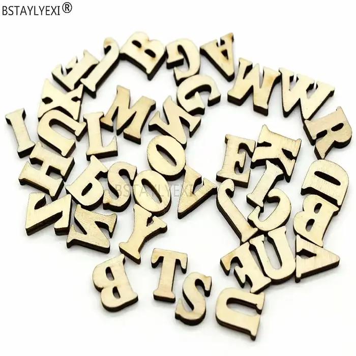 Décoration murale en bois 208 pièces lettres et chiffres BSTAYLYEXI pour maison et jardin lettres et chiffres en bois artisanat d'art décoration intérieure lettres et chiffres en bois pour personnaliser lettres et chiffres en bois pour décoration de maison