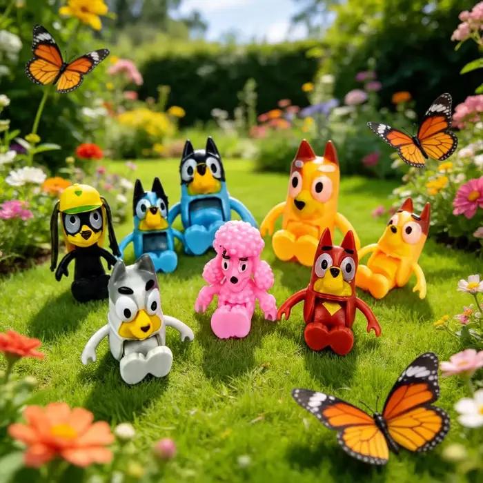 8 figurines articulées Bluey et ses amis