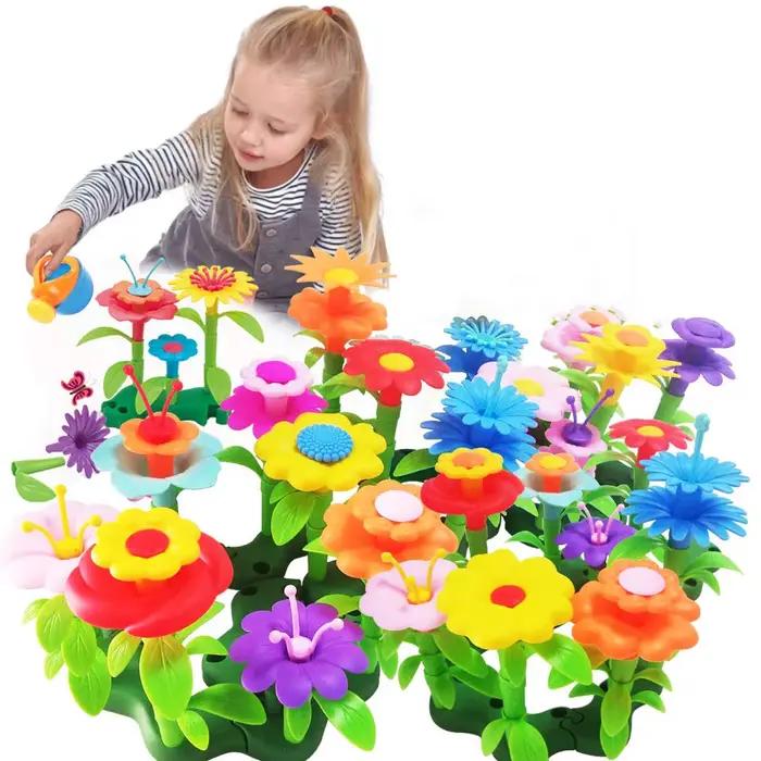 Jouets de construction de jardin de fleurs pour les filles