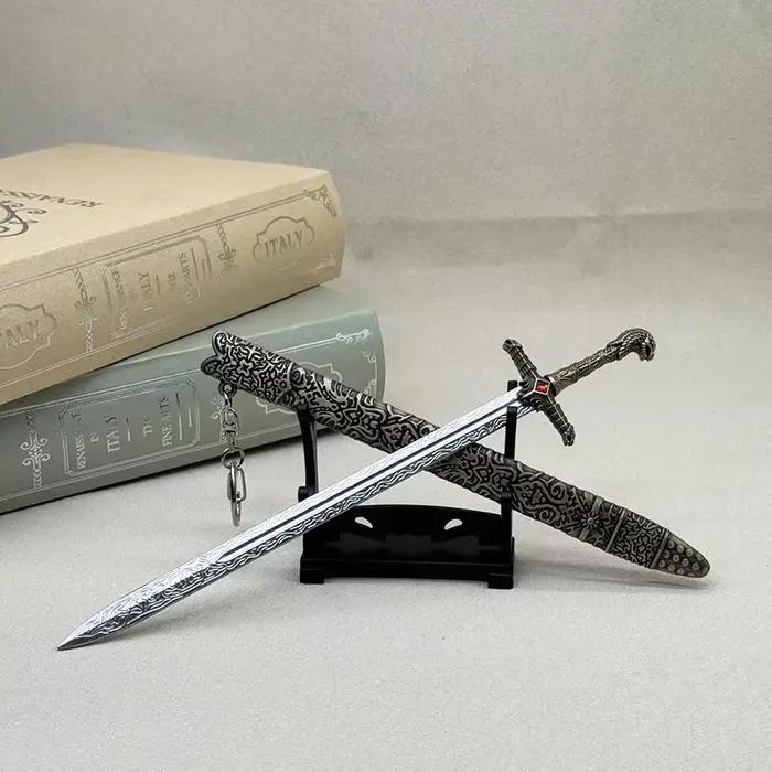 22cm Oathkeeper Sword Brienne of Tarth Game Jaime Lannister of Thrones GOT Série TV Périphériques Arme en métal Miniatures Artisanat Dropshipping Vente en gros Vente chaude Cadeaux Nouvelle arrivée Ca