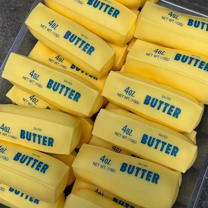 Jouet sensoriel créatif en forme de bâton de beurre, bloc de construction à presser sans rebond, jouet anti-stress pour adultes