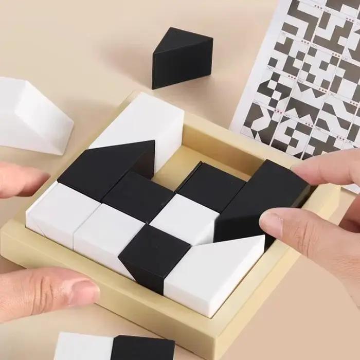 Jeu de puzzle interactif de table intelligent en blocs de construction cachés noir et blanc 120/370 niveaux