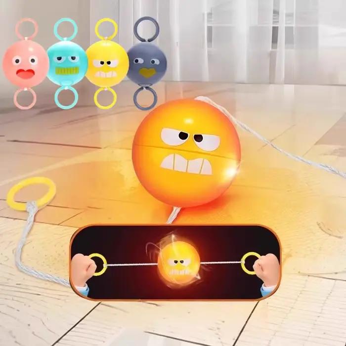 Boule de sifflet lumineux pour enfants, 2 pièces, volant d'inertie rotatif, Puzzle, corde de traction, jouet créatif anti-Stress pour l'enfance