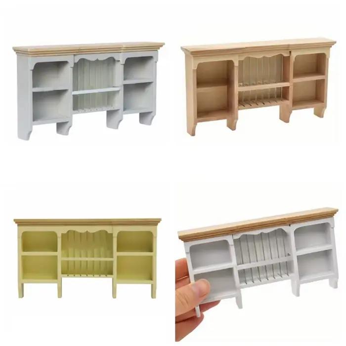 Armoire de rangement en bois amusante pour maison de poupée 1:12