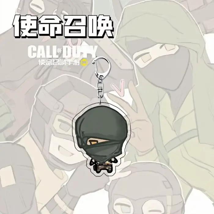 Call of Duty Ghost Soap Keegan jeu périphérique dessin animé version Q acrylique porte-clés livre emballage décoration suspendus ornement