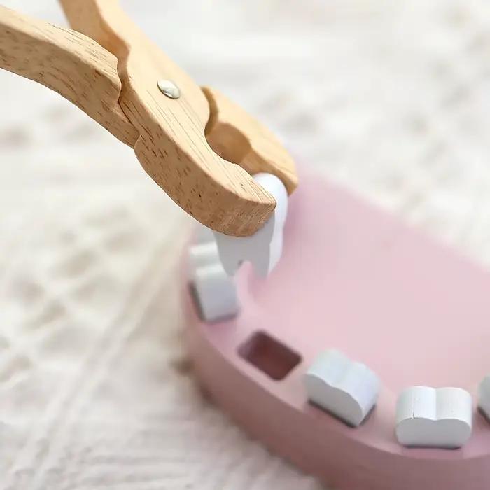 Petit docteur en bois pour enfants, jeu de dentiste, ensemble dentaire Oral, jouet d'infirmière, bébé apprendre à brosser les dents et à jouer à la maison