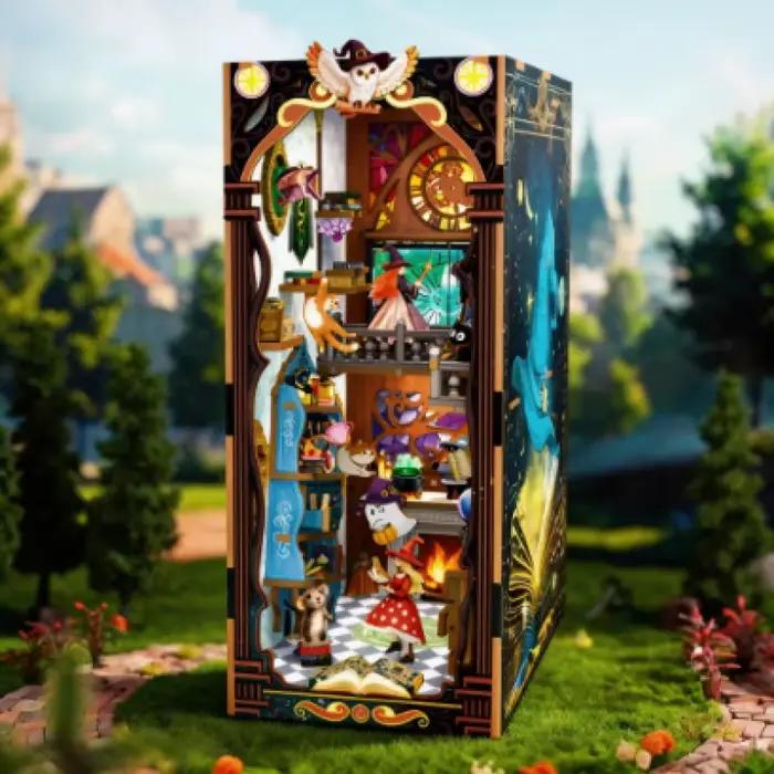 Maison en bois à construire soi-même, modèle de puzzle, coin lecture miniature, cabane pour la décoration de la maison, cadeau d'anniversaire pour les amateurs de livres