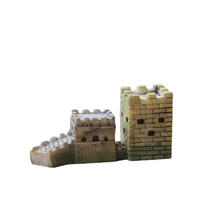 Paysage Miniature de la Grande Muraille de Chine Château Carré de Forteresse Ronde