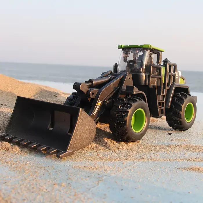 Modèles de jouets de véhicules d'ingénierie en alliage 1:50, pelle en alliage simulée, Bulldozer, rouleau de route, jouet de véhicule d'ingénierie pour garçons de grue
