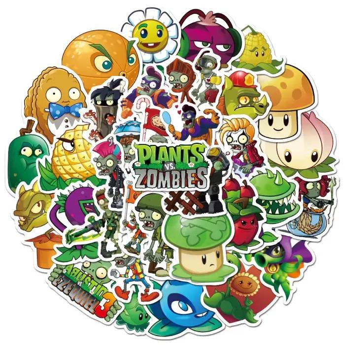 Autocollants pour enfants 50 pièces dessins animés Plants vs. Zombies mignons jeu classique occaions spéciales à offrir