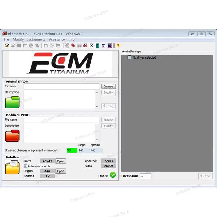 Logiciel de réparation de voiture ECM Titanium 1.61 avec plus de 26000 pilotes, lecture multilingue, décharge, ECU VO, lien avec plus de 18349 pilotes