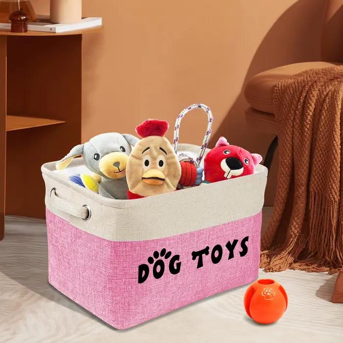Panier de rangement pliable pour jouets de chien, boîte de rangement pour animaux de compagnie, jouets, vêtements, accessoires, avec impression gratuite