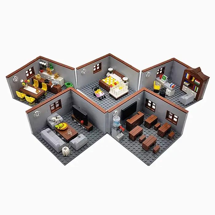 Maison de ville blocs de construction jouets pour enfants garçons fille bricolage cadeaux MOC briques chambre salon meub