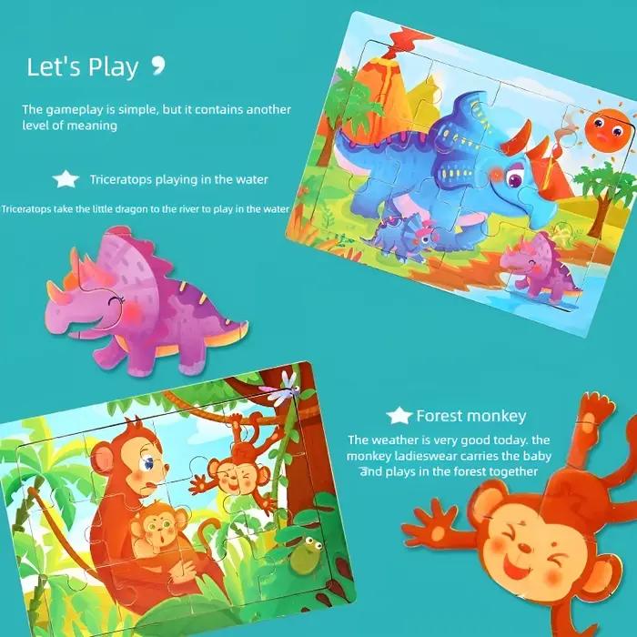 Puzzle 3D en bois Montessori