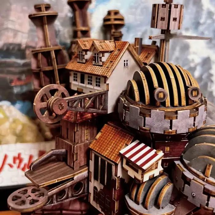 Modèle de château Mobile 3D en bois